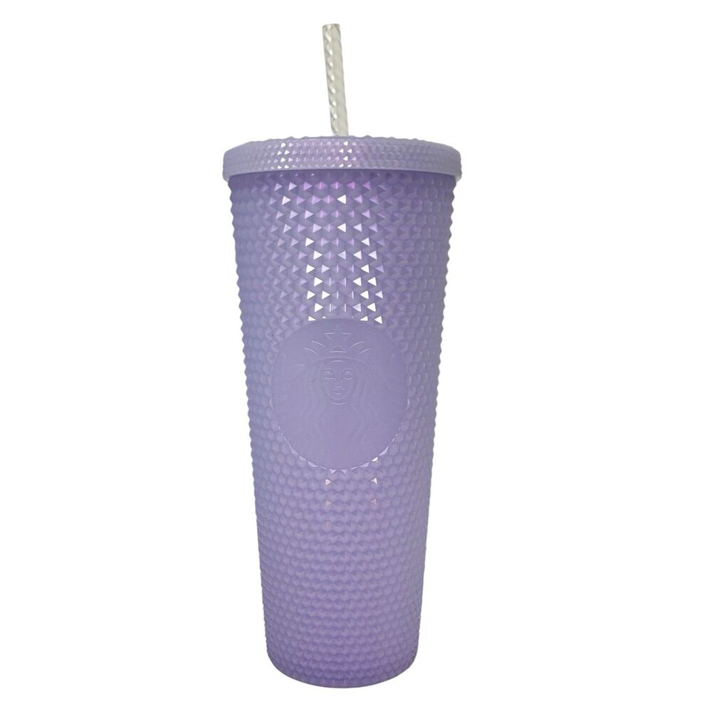 Starbucks Lavender Purple Studded Tumbler 24oz Cold Cup‎ Straw New 2024 Workout